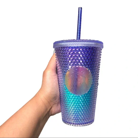 Starbucks Blue Ombre Bling Studded Cold Cup Tumbler 16oz